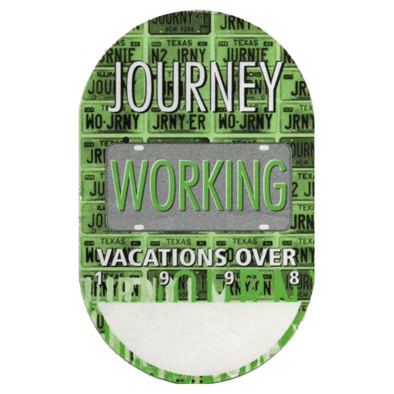 Journey 1998 Vacation's Over Concert Tour Working Backstage Pass