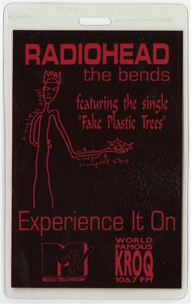 Radiohead 1995 The Bends Concert Tour Radio KROQ Laminated Backstage Pass