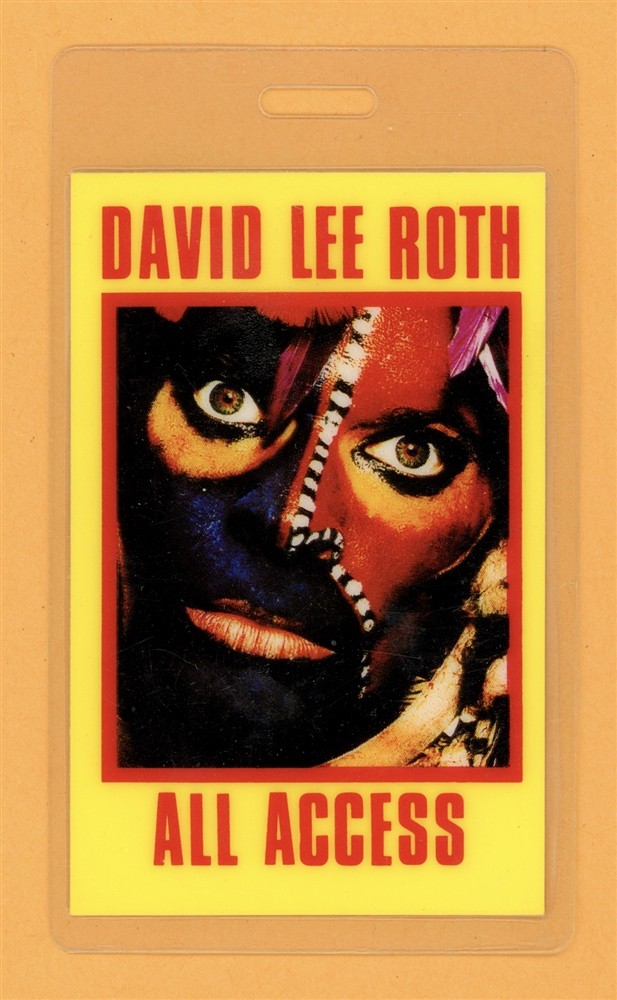 David Lee Roth 1988 Skyscraper Tour AA Laminated Backstage Pass - Van Halen