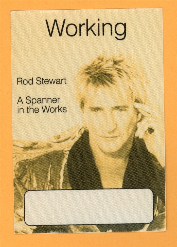 Rod Stewart 1995 Spanner in the Works Concert Tour Working Backstage Pass