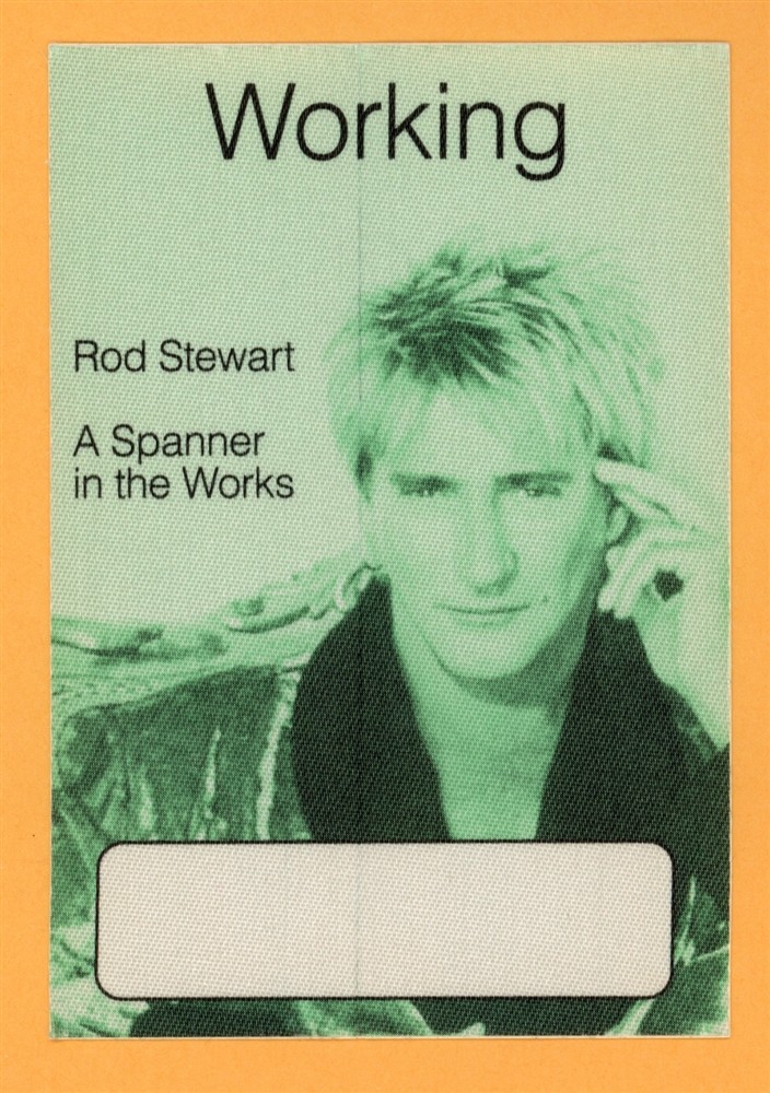 Rod Stewart 1995 Spanner in the Works Concert Tour Working Backstage Pass
