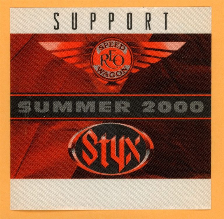 REO Speedwagon 2000 w/ STYX Concert Tour Support Backstage Pass