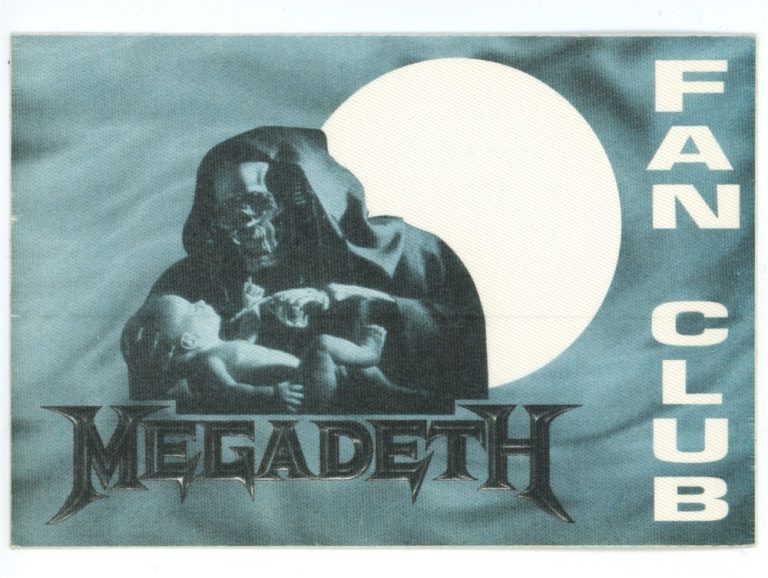 Megadeth 1994 Youthanasia Concert Tour Fan Club Backstage Pass