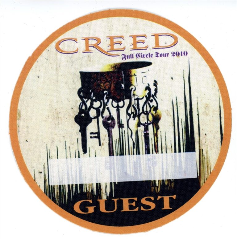 Creed 2010 Full Circle Concert Tour Guest Backstage Pass