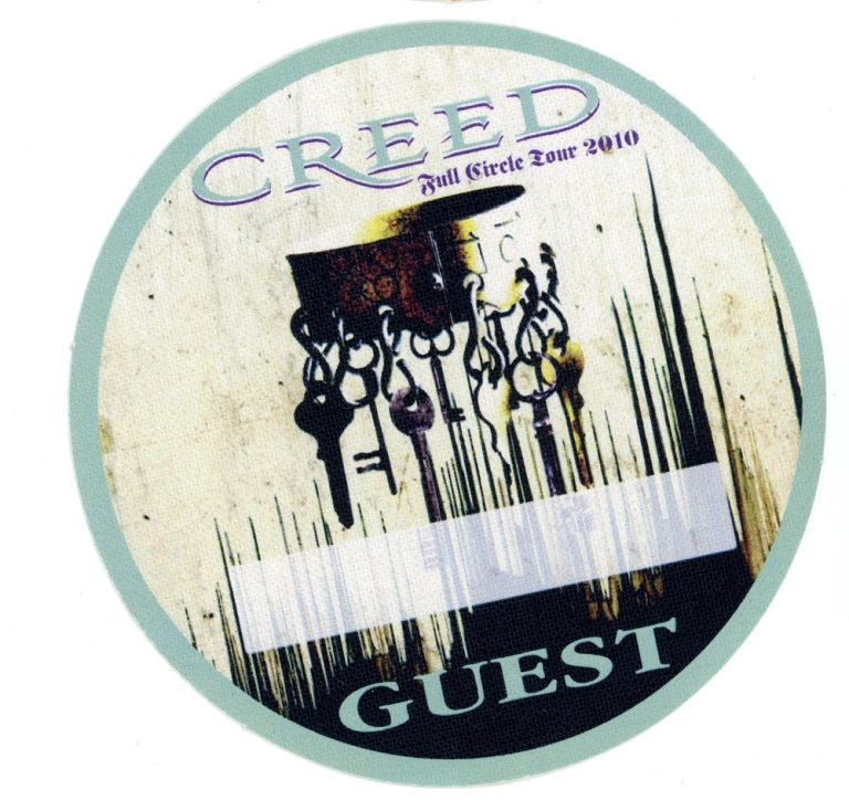 Creed 2010 Full Circle Concert Tour Guest Backstage Pass