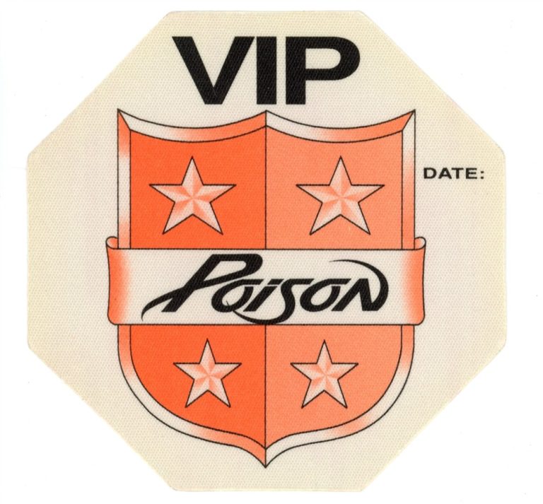 Poison 1990 Flesh & Blood Concert Tour VIP Backstage Pass