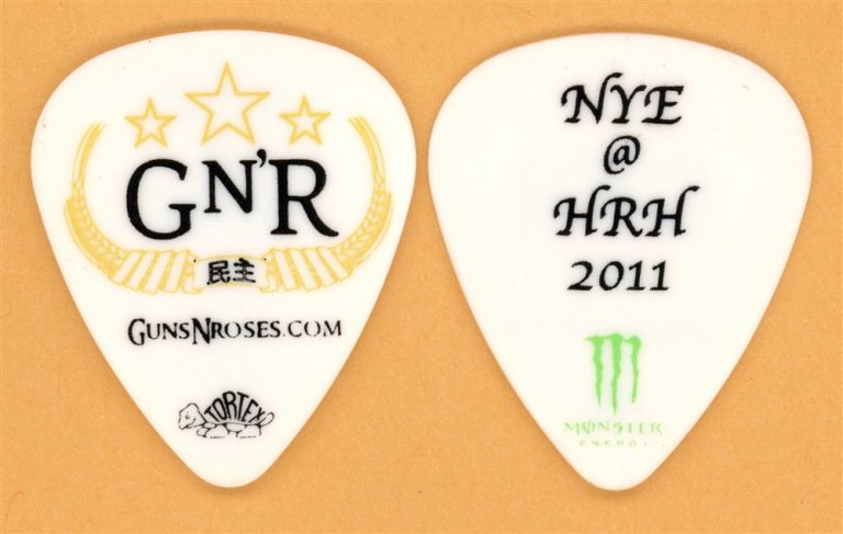 Guns N Roses New Years Eve Vintage Guitar Pick - 2011 Chinese Democracy Tour