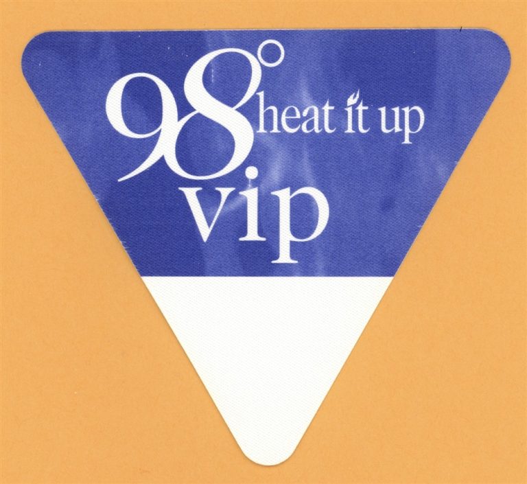 98 Degrees 1998 Heat It Up Tour VIP Backstage Pass