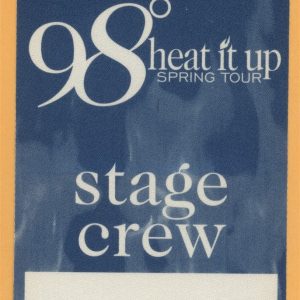 98 Degrees 1998 Heat It Up Tour CREW Backstage Pass