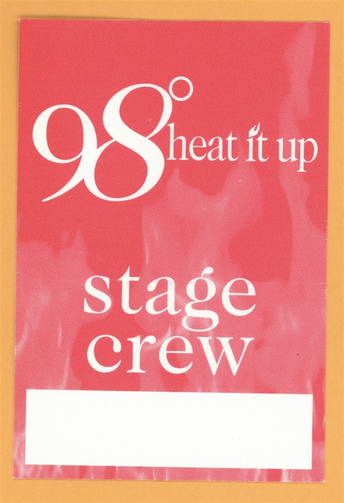 98 Degrees 1998 Heat It Up Tour CREW Backstage Pass