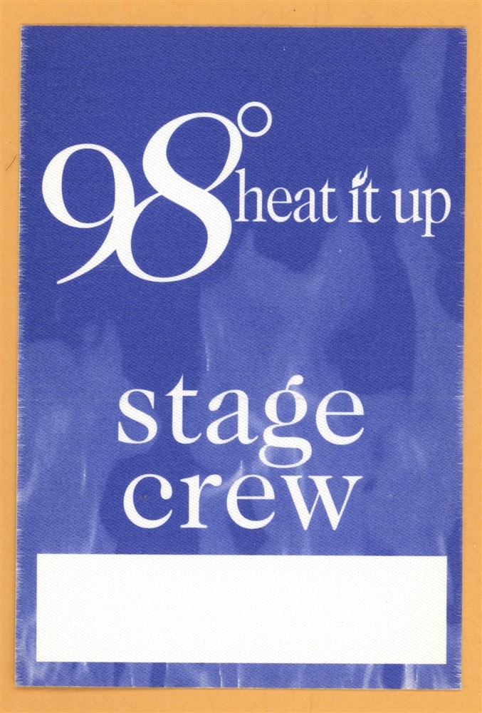 98 Degrees 1998 Heat It Up Tour CREW Backstage Pass