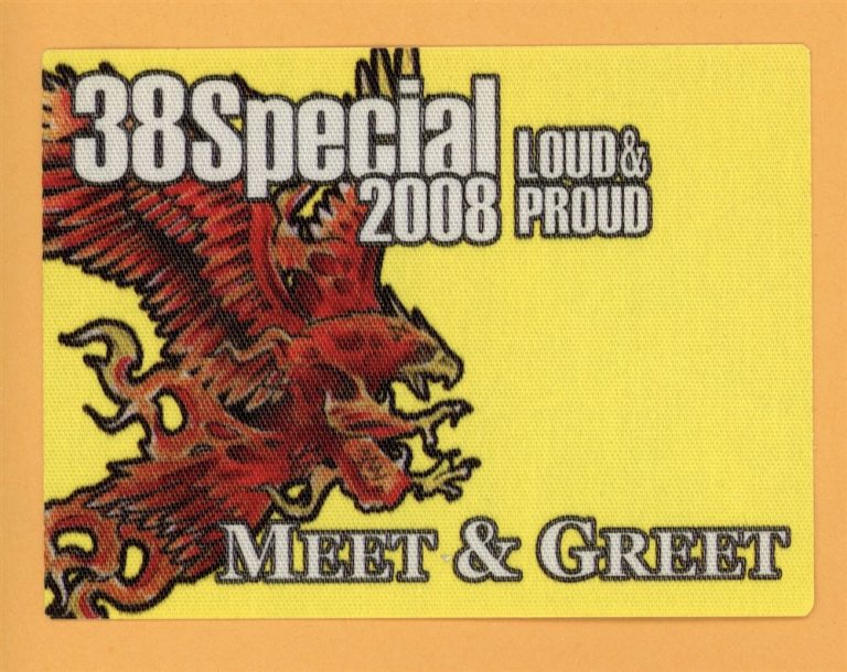 38 Special 2008 Tour MEET & GREET Backstage Pass
