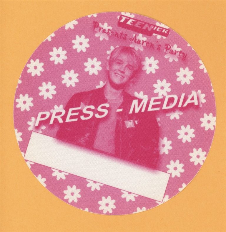 Aaron Carter Concert Tour PRESS MEDIA Backstage Pass