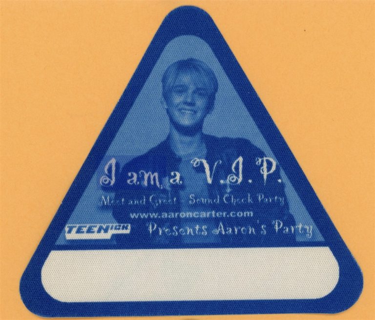 Aaron Carter Concert Tour VIP Backstage Pass