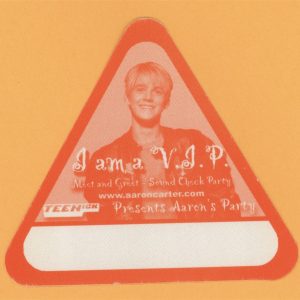 Aaron Carter Concert Tour VIP Backstage Pass