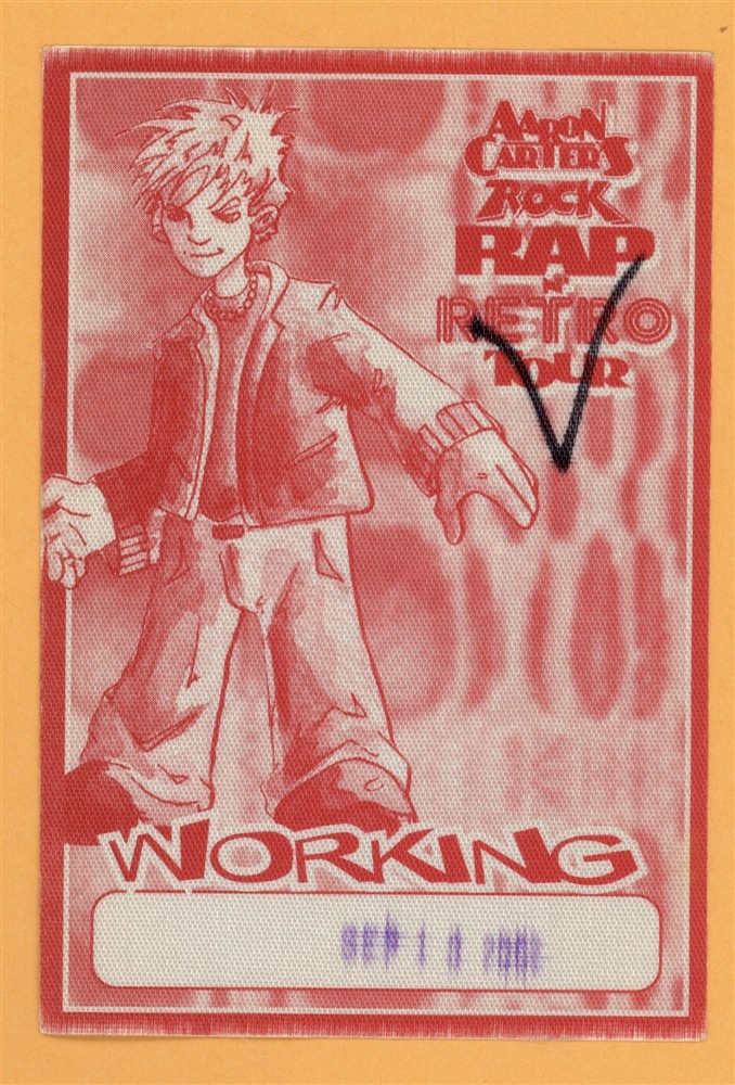 Aaron Carter 2002 Rap & Retro Concert Tour WORKING Backstage Pass