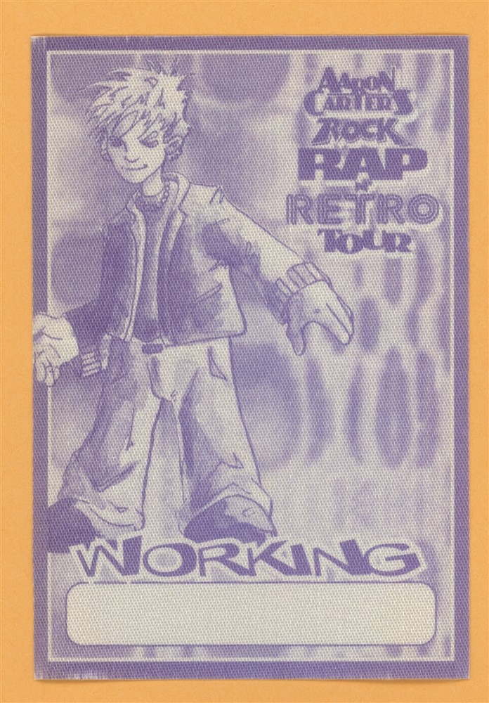 Aaron Carter 2002 Rap & Retro Concert Tour WORKING Backstage Pass