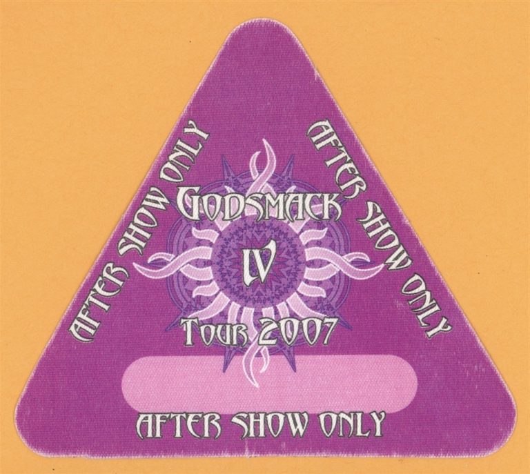Godsmack 2007 IV Concert Tour After Show Backstage Pass