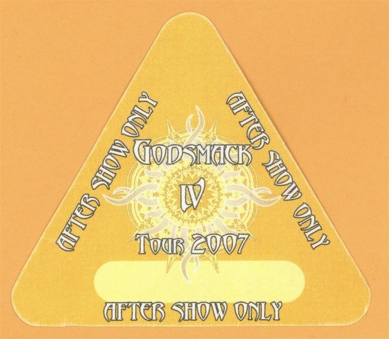 Godsmack 2007 IV Concert Tour After Show Backstage Pass