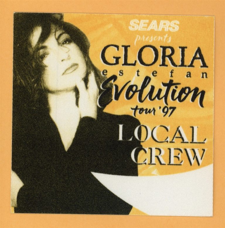 Gloria Estefan 1997 Evolution Concert Tour CREW Backstage Pass - Sears