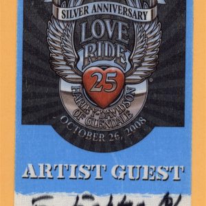 Foo Fighters 2008 Harley Davidson Love Ride 25 Concert Tour Backstage Pass