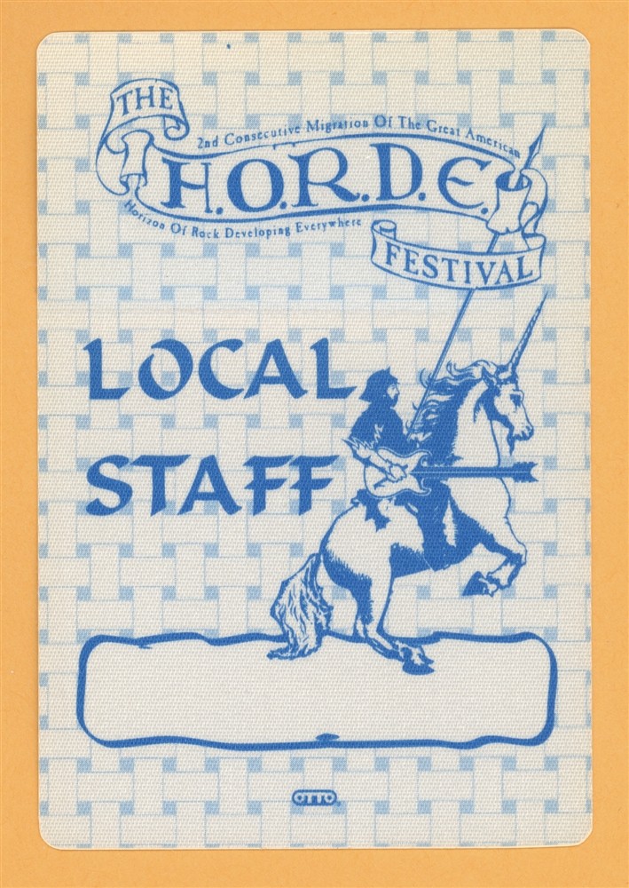 Dave Matthews Band 1994 HORDE Festival Concert Tour STAFF Backstage Pass
