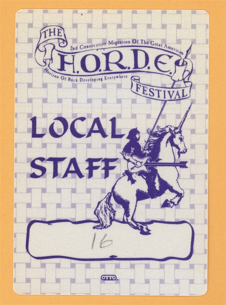 Dave Matthews Band 1994 HORDE Festival Concert Tour STAFF Backstage Pass