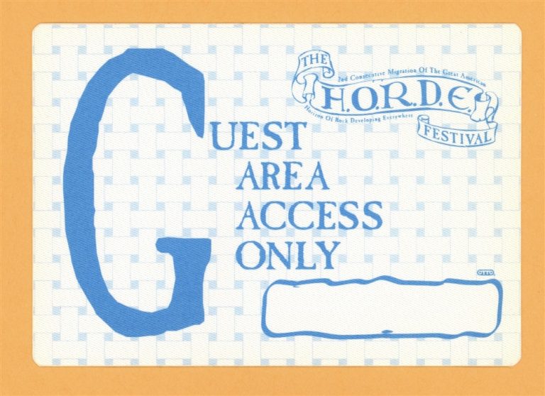 Dave Matthews Band 1994 HORDE Festival Concert Tour Backstage Pass