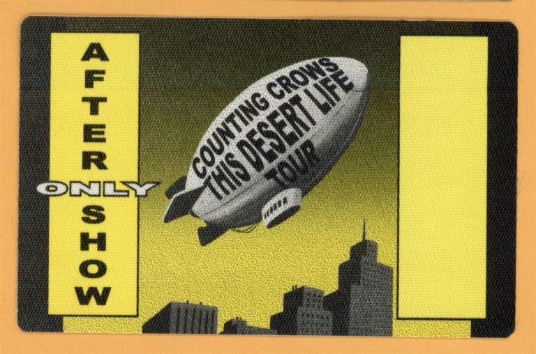 Counting Crows 1999 This Desert Life Concert Tour AFTER SHOW Backstage Pass