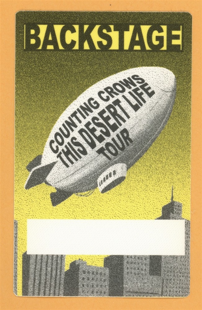 Counting Crows 1999 This Desert Life Concert Tour Backstage Pass