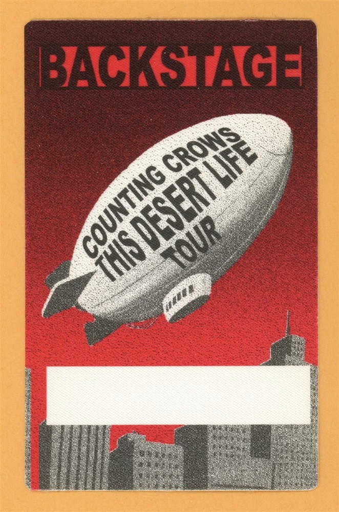 Counting Crows 1999 This Desert Life Concert Tour Backstage Pass