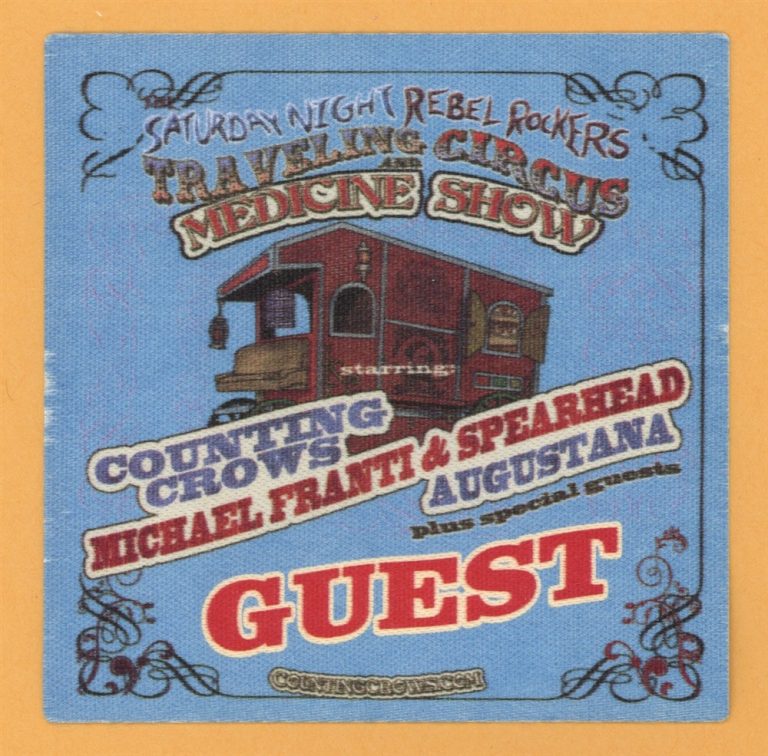Counting Crows 2009 Saturday Nights Concert Tour GUEST Backstage Pass
