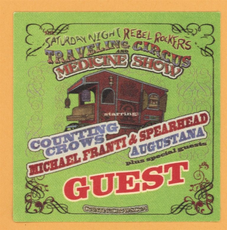 Counting Crows 2009 Saturday Nights Concert Tour GUEST Backstage Pass