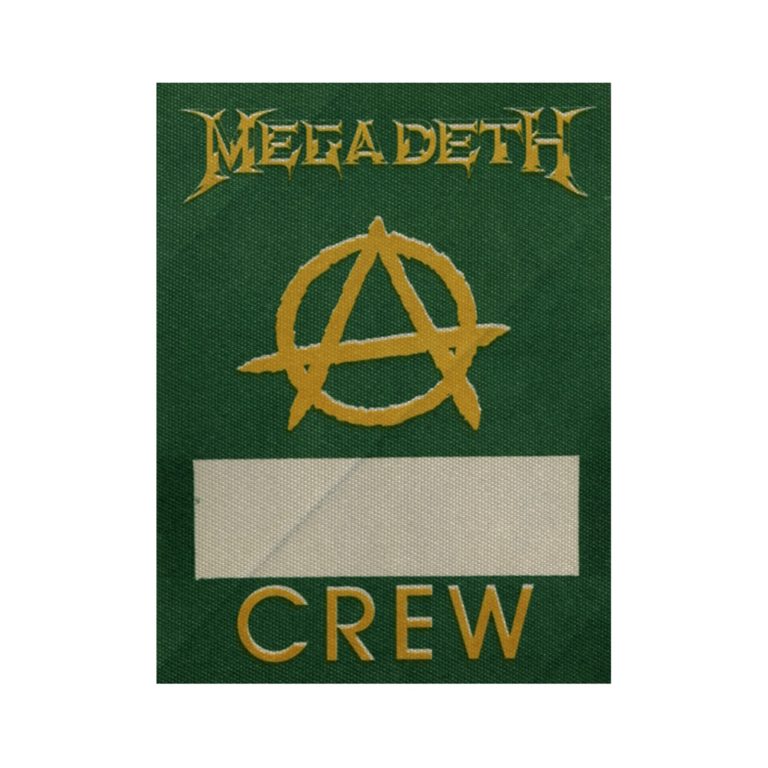 Megadeth 1990 Rust in Peace Concert Tour Working Crew Backstage Pass