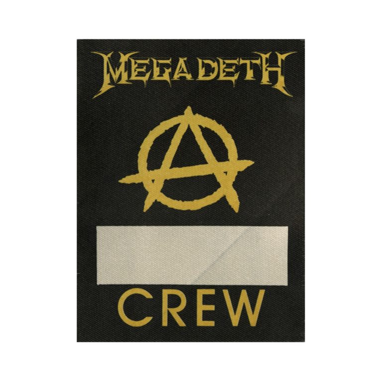 Megadeth 1990 Rust in Peace Concert Tour Working Crew Backstage Pass