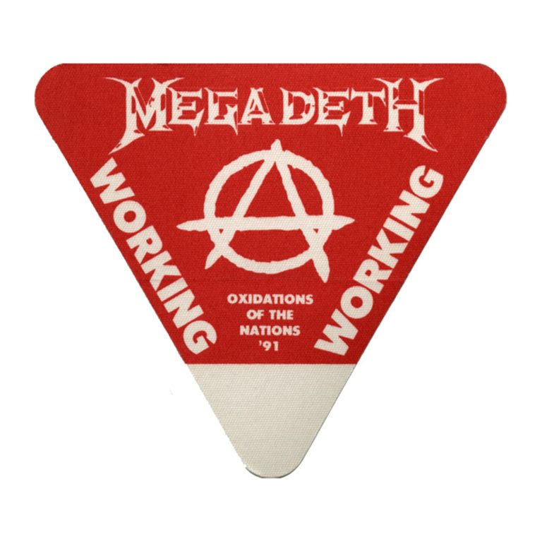 Megadeth 1991 Oxidations Concert Tour Working Backstage Pass
