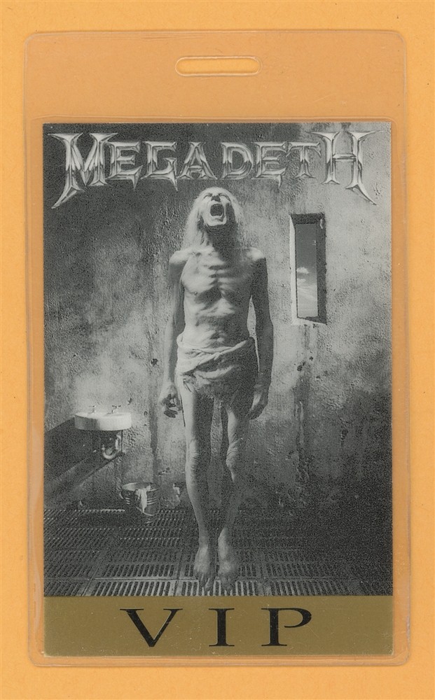 Megadeth 1992 Countdown to Extinction VIP Laminated Backstage Pass