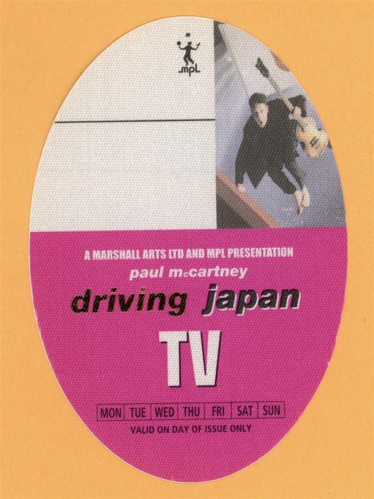 Paul McCartney 2002 Driving Rain Concert Tour TV Backstage Pass - Japan