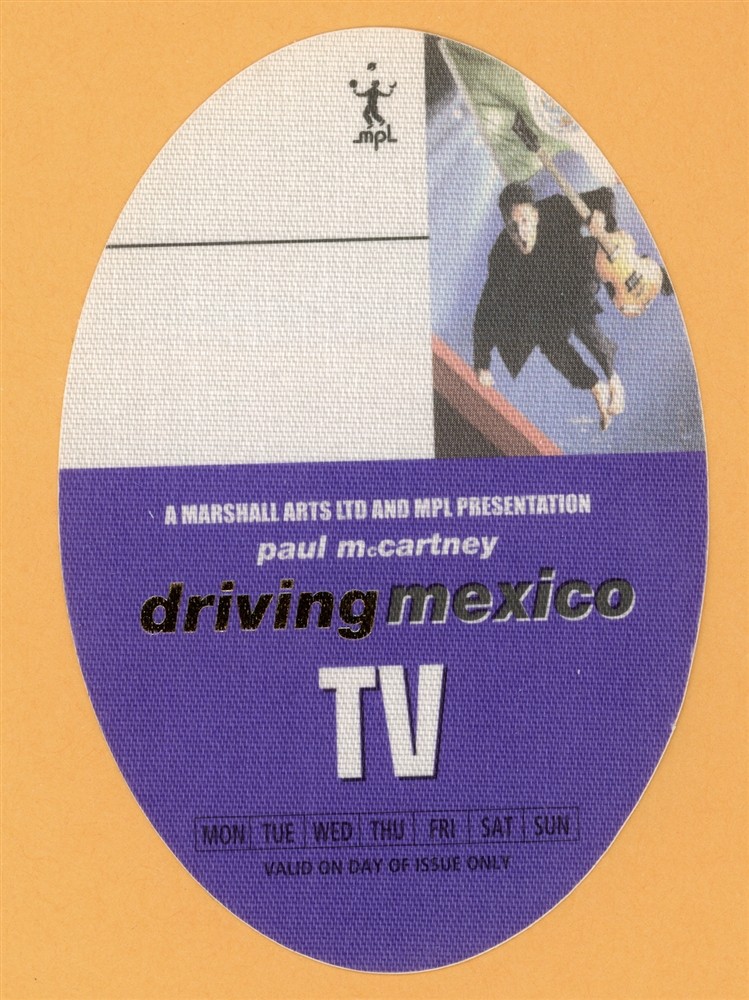 Paul McCartney 2002 Driving Rain Concert Tour TV Backstage Pass - Mexico