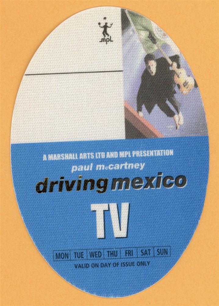 Paul McCartney 2002 Driving Rain Concert Tour TV Backstage Pass - Mexico