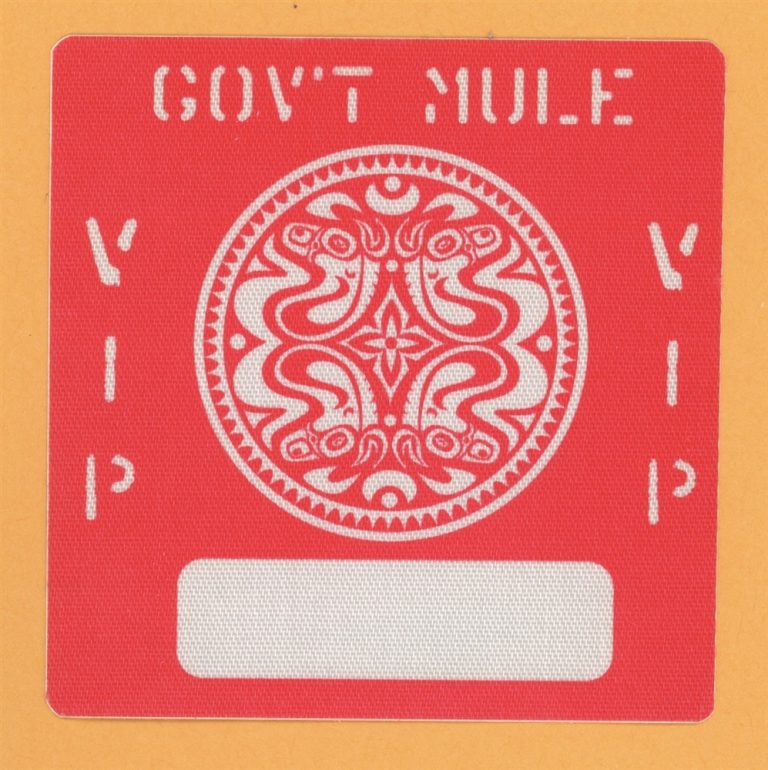 Gov't Mule 2004 Déjà Voodoo Concert Tour VIP Backstage Pass
