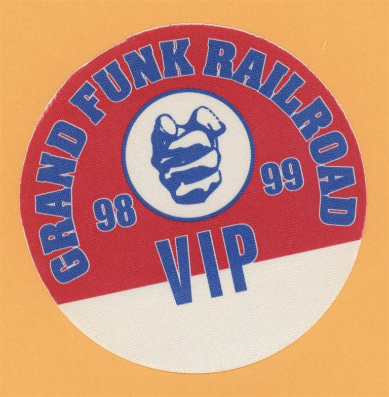 Grand Funk Railroad 1998 Concert Tour VIP Backstage Pass