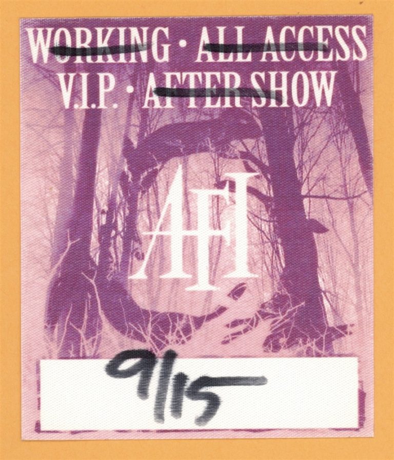 AFI 2006 Decemberunderground Tour VIP Backstage Pass