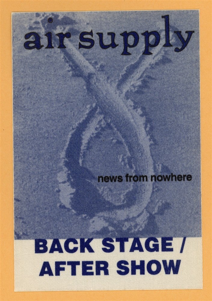 Air Supply 1995 News From Nowhere Concert Tour After Show Backstage Pass