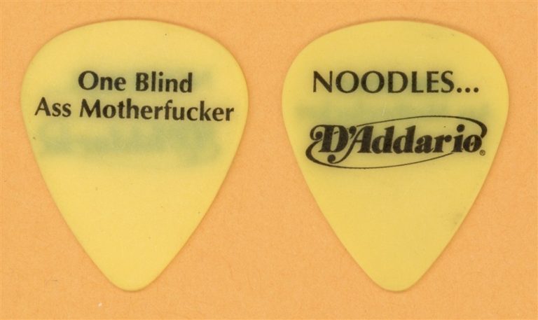 The Offspring Noodles One Blind Ass Motherf*cker Guitar Pick - 2000 Tour