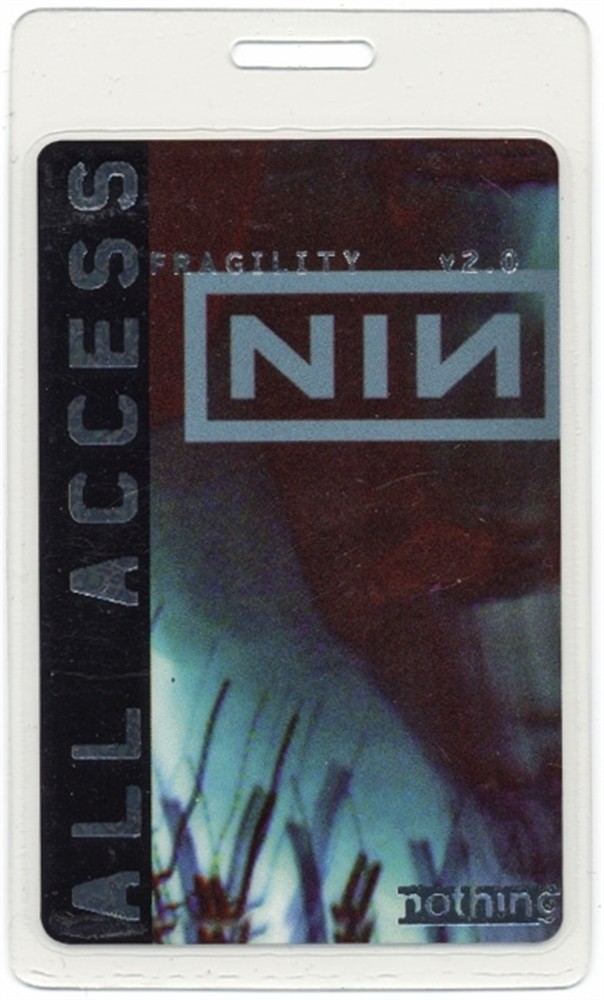 Nine Inch Nails 2000 Fragility Tour Concert Tour Laminated Backstage Pass