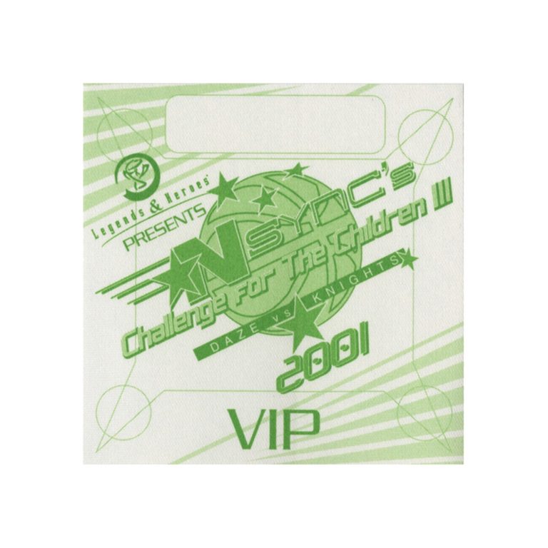 NSYNC 2001 Challenge for the Children Concert Tour Band VIP Backstage Pass