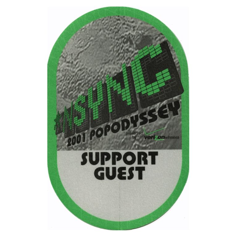 NSYNC 2001 Pop Odyssey Concert Tour Support Guest Backstage Pass