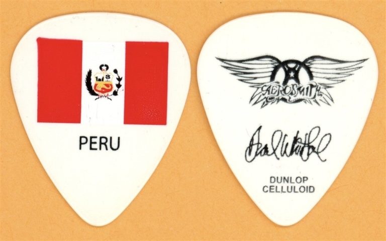 Aerosmith Brad Whitford Vintage Guitar Pick - 2011 Lima Peru Tour
