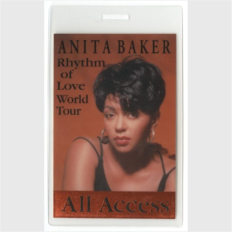 Anita Baker 1994 Rhythm of Love Concert Tour Laminated Backstage Pass